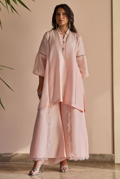 Deepak Perwani | Nazia Eid Edit 26 | Roselle-Brand:Deepak Perwani-Type:Ladies Clothes-Light Pink-Raw Silk-House of Maryam- Buy in UK, USA