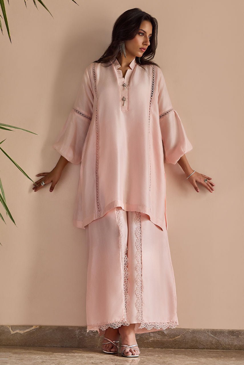 Deepak Perwani | Nazia Eid Edit 26 | Roselle-Brand:Deepak Perwani-Type:Ladies Clothes-Light Pink-Raw Silk-House of Maryam- Buy in UK, USA