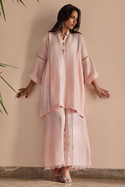 Deepak Perwani | Nazia Eid Edit 26 | Roselle-Brand:Deepak Perwani-Type:Ladies Clothes-Light Pink-Raw Silk-House of Maryam- Buy in UK, USA