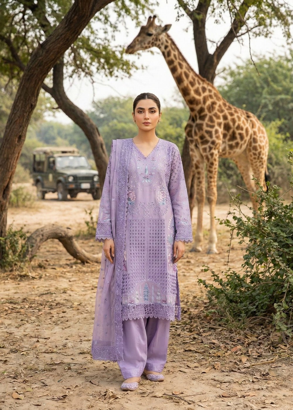 Diara Couture | Eid Lawn 26 | AYRA -UN-113-Brand:Diara Couture-Type:Ladies Clothes-Purple Gray-Lawn-House of Maryam- Buy in UK, USA