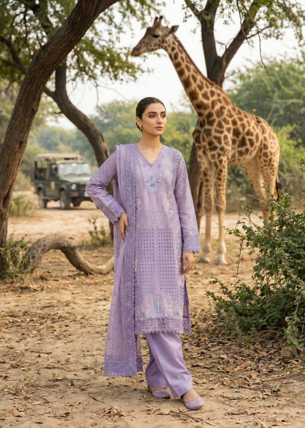 Diara Couture | Eid Lawn 26 | AYRA -UN-113-Brand:Diara Couture-Type:Ladies Clothes-Purple Gray-Lawn-House of Maryam- Buy in UK, USA