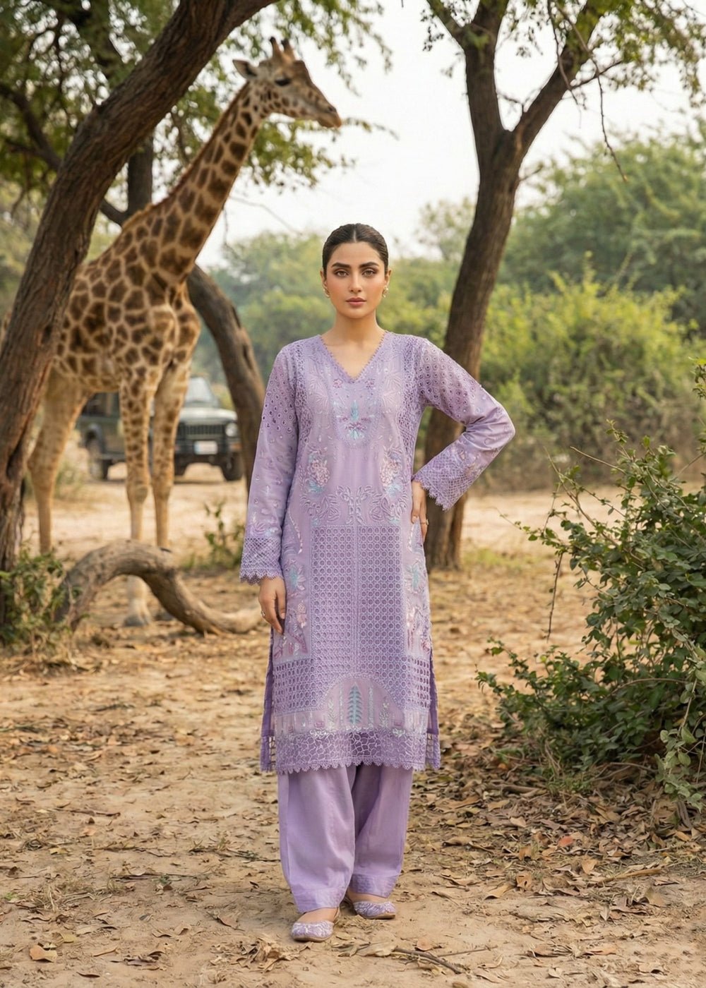 Diara Couture | Eid Lawn 26 | AYRA -UN-113-Brand:Diara Couture-Type:Ladies Clothes-Purple Gray-Lawn-House of Maryam- Buy in UK, USA
