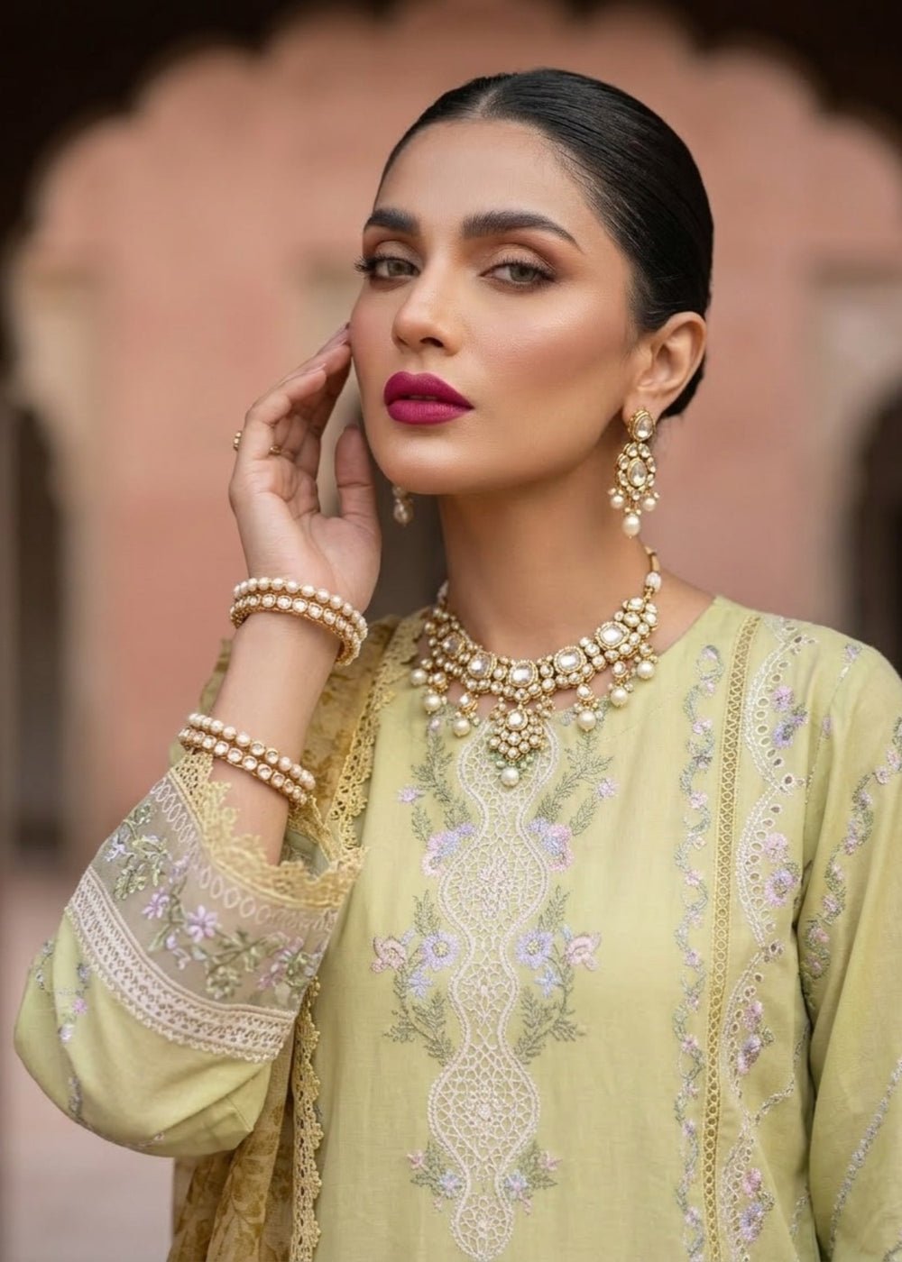 Diara Couture | Eid Lawn 26 | EID. AFEERA - LAWN-06-Brand:Diara Couture-Type:Ladies Clothes-Lawn-Pistachio Green-House of Maryam- Buy in UK, USA