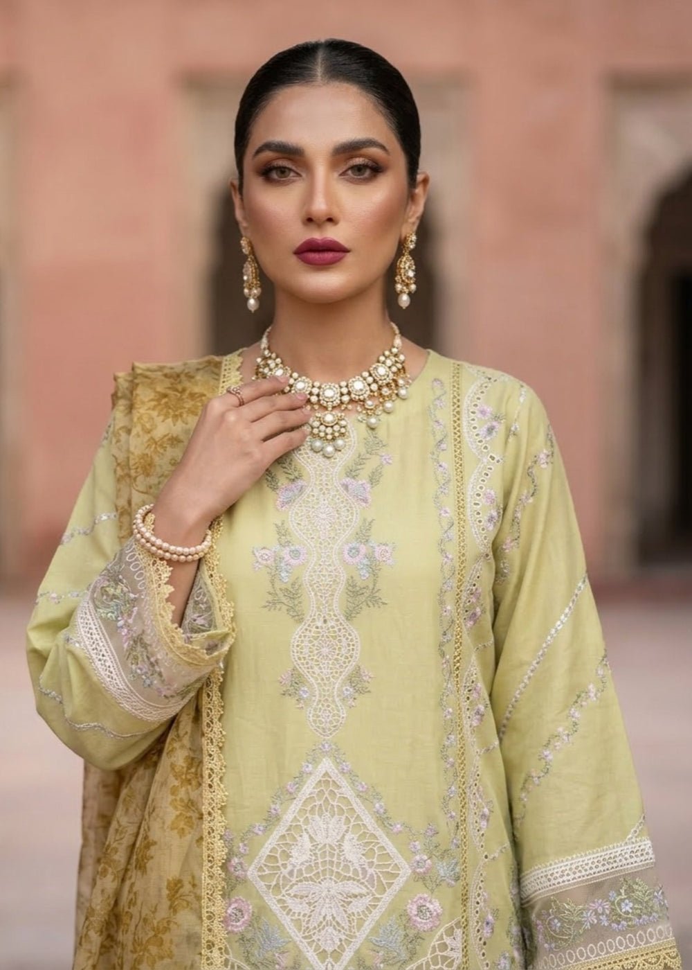 Diara Couture | Eid Lawn 26 | EID. AFEERA - LAWN-06-Brand:Diara Couture-Type:Ladies Clothes-Lawn-Pistachio Green-House of Maryam- Buy in UK, USA