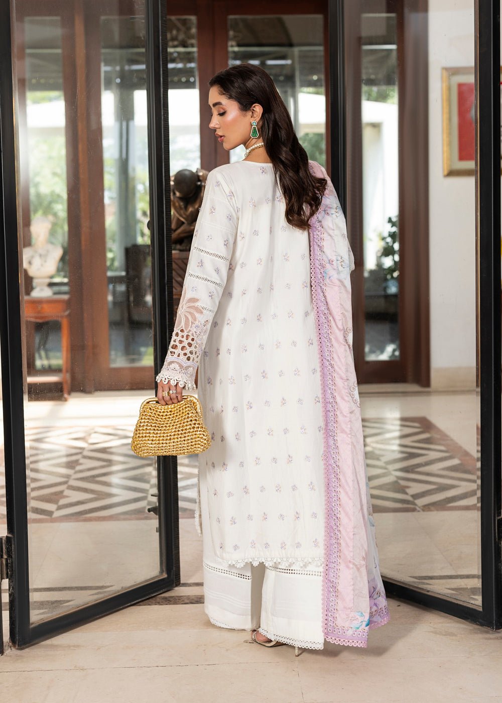 Diara Couture | Eid Lawn 26 | EID. AYEN - ZD-02-Brand:Diara Couture-Type:Ladies Clothes-White-Lawn-House of Maryam- Buy in UK, USA