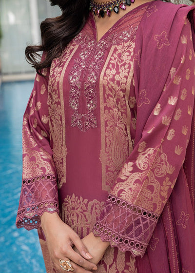 Diara Couture | Eid Lawn 26 | EID. COCOA - ZD-21-Brand:Diara Couture-Type:Ladies Clothes-Magenta-Jacquard-House of Maryam- Buy in UK, USA