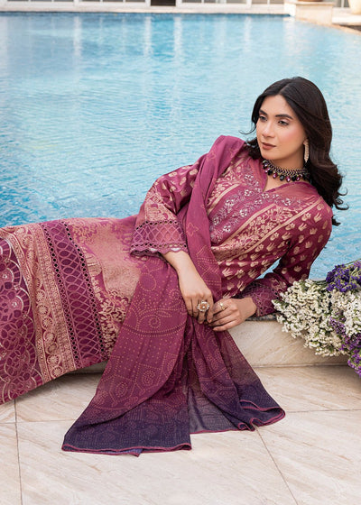 Diara Couture | Eid Lawn 26 | EID. COCOA - ZD-21-Brand:Diara Couture-Type:Ladies Clothes-Magenta-Jacquard-House of Maryam- Buy in UK, USA