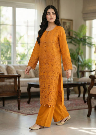 Diara Couture | Eid Lawn 26 |EID. ELIYAAR - ZD-4672-Brand:Diara Couture-Type:Ladies Clothes-Mustard Yellow-Cotton-House of Maryam- Buy in UK, USA