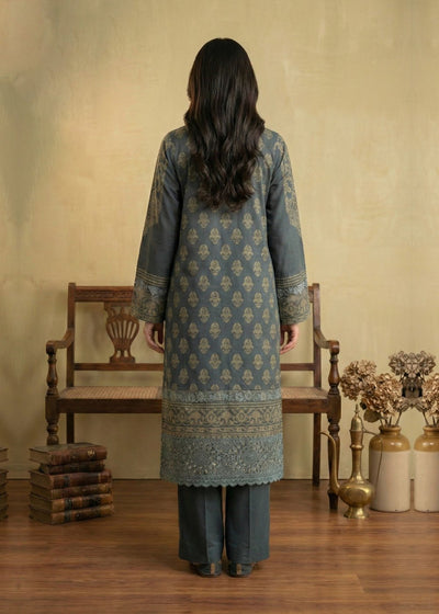 Diara Couture | Eid Lawn 26 | EID. GLEAM - ZD-19-Brand:Diara Couture-Type:Ladies Clothes-Denim Blue-Jacquard-House of Maryam- Buy in UK, USA