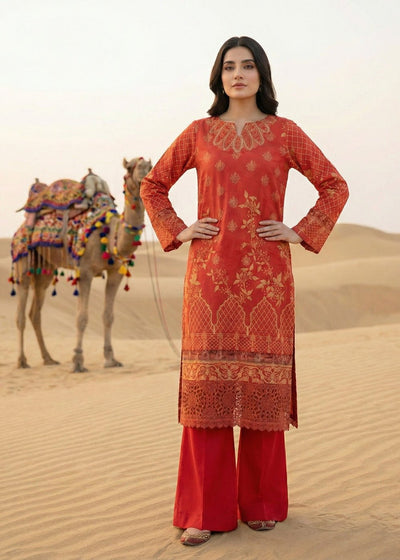 Diara Couture | Eid Lawn 26 | EID. GLEAM - ZD-19-Brand:Diara Couture-Type:Ladies Clothes-Redish Orange-Jacquard-House of Maryam- Buy in UK, USA