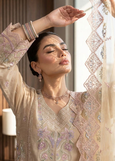 Diara Couture | Eid Lawn 26 | EID. IFFAH - LAWN-12-Brand:Diara Couture-Type:Ladies Clothes-Beige-Lawn-House of Maryam- Buy in UK, USA