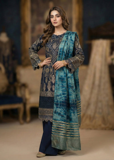 Diara Couture | Eid Lawn 26 | EID. INDIGO - ZD-20-Brand:Diara Couture-Type:Ladies Clothes-Dark Blue-Jacquard-House of Maryam- Buy in UK, USA