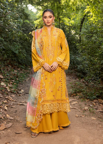 Diara Couture | Eid Lawn 26 | EID. NORIYA - ZD-103-Brand:Diara Couture-Type:Ladies Clothes-Mustard Yellow-Lawn-House of Maryam- Buy in UK, USA