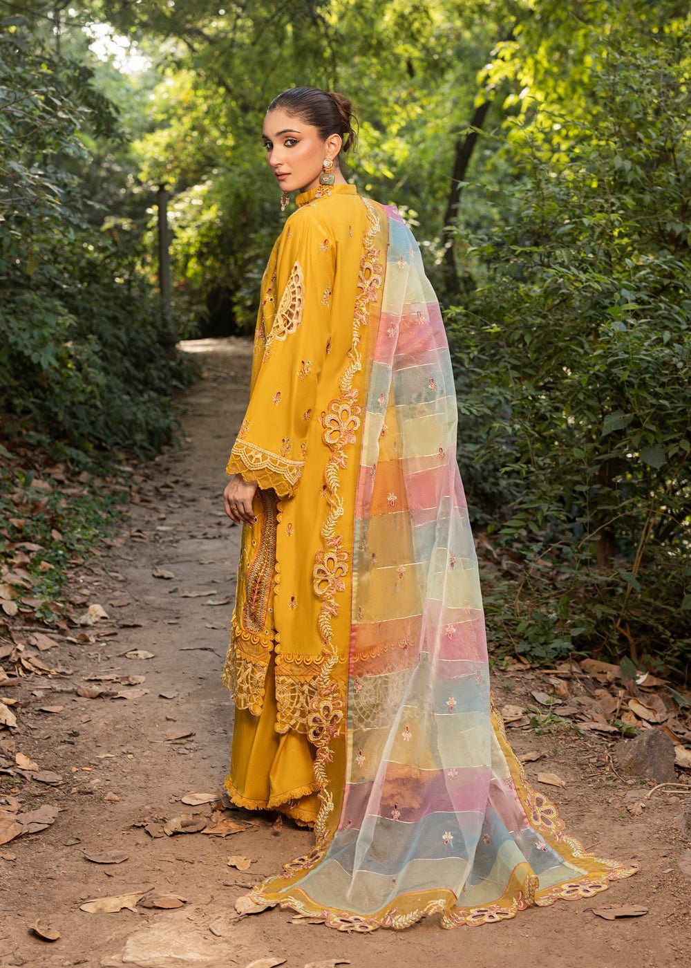 Diara Couture | Eid Lawn 26 | EID. NORIYA - ZD-103-Brand:Diara Couture-Type:Ladies Clothes-Mustard Yellow-Lawn-House of Maryam- Buy in UK, USA