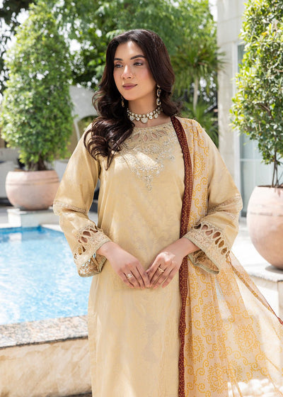 Diara Couture | Eid Lawn 26 | EID. PEARL - ZD-17-Brand:Diara Couture-Type:Ladies Clothes-Beige-Jacquard-House of Maryam- Buy in UK, USA