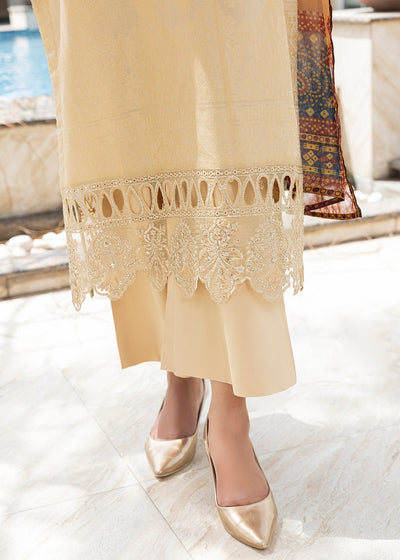 Diara Couture | Eid Lawn 26 | EID. PEARL - ZD-17-Brand:Diara Couture-Type:Ladies Clothes-Beige-Jacquard-House of Maryam- Buy in UK, USA
