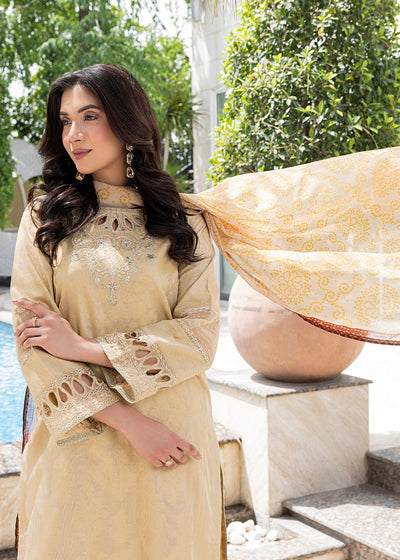Diara Couture | Eid Lawn 26 | EID. PEARL - ZD-17-Brand:Diara Couture-Type:Ladies Clothes-Beige-Jacquard-House of Maryam- Buy in UK, USA