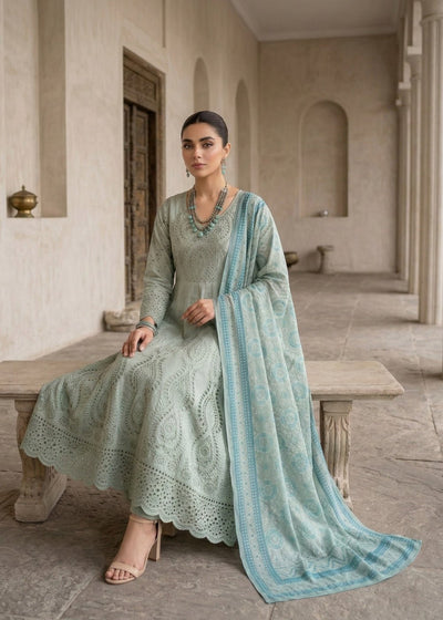 Diara Couture | Eid Lawn 26 | EID. RIHAM - C-4780-Brand:Diara Couture-Type:Ladies Clothes-Sky Blue-Cotton-House of Maryam- Buy in UK, USA