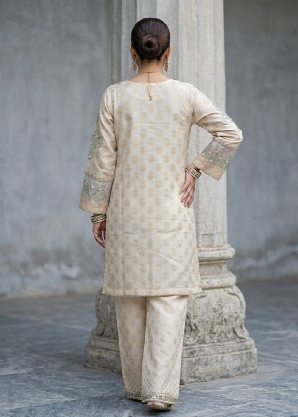Diara Couture | Eid Lawn 26 | EID. SHARMEEN-Brand:Diara Couture-Type:Ladies Clothes-Ivory-Jacquard-House of Maryam- Buy in UK, USA