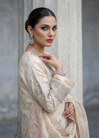 Diara Couture | Eid Lawn 26 | EID. SHARMEEN-Brand:Diara Couture-Type:Ladies Clothes-Ivory-Jacquard-House of Maryam- Buy in UK, USA