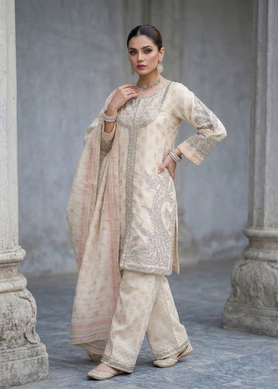 Diara Couture | Eid Lawn 26 | EID. SHARMEEN-Brand:Diara Couture-Type:Ladies Clothes-Ivory-Jacquard-House of Maryam- Buy in UK, USA