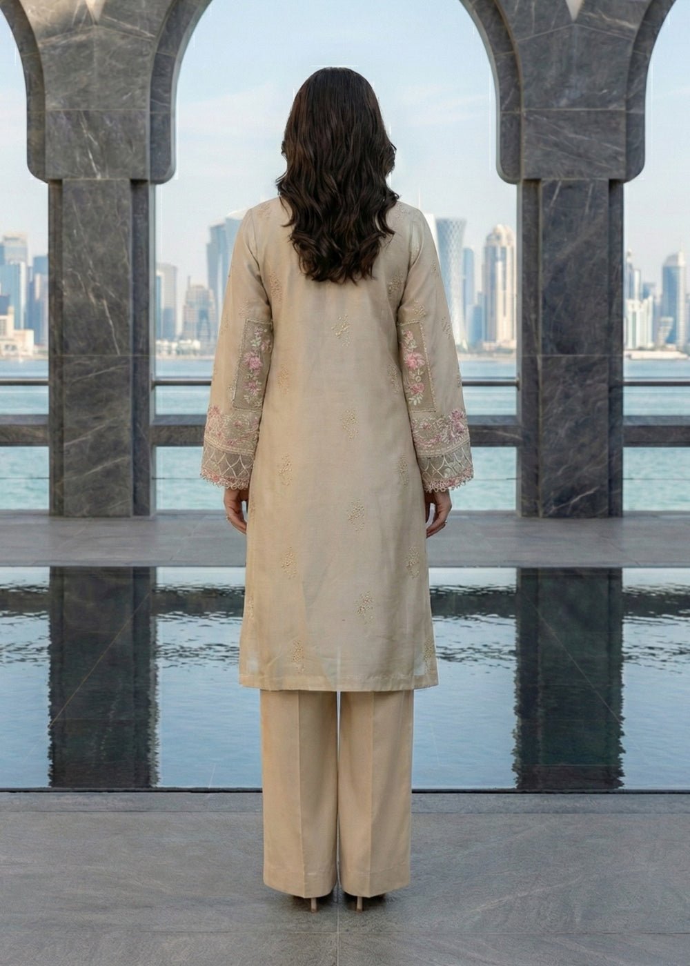 Diara Couture | Eid Lawn 26 | FEYRE - UN-114-Brand:Diara Couture-Type:Ladies Clothes-Beige-Lawn-House of Maryam- Buy in UK, USA
