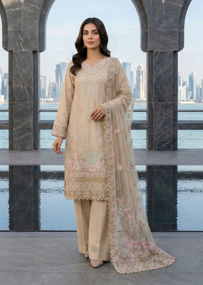 Diara Couture | Eid Lawn 26 | FEYRE - UN-114-Brand:Diara Couture-Type:Ladies Clothes-Beige-Lawn-House of Maryam- Buy in UK, USA