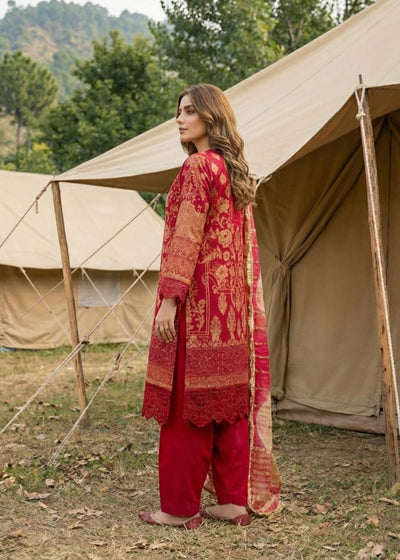 Diara Couture | Eid Lawn 26 | GLEAM - ZD-19-Brand:Diara Couture-Type:Ladies Clothes-Red-Jacquard-House of Maryam- Buy in UK, USA
