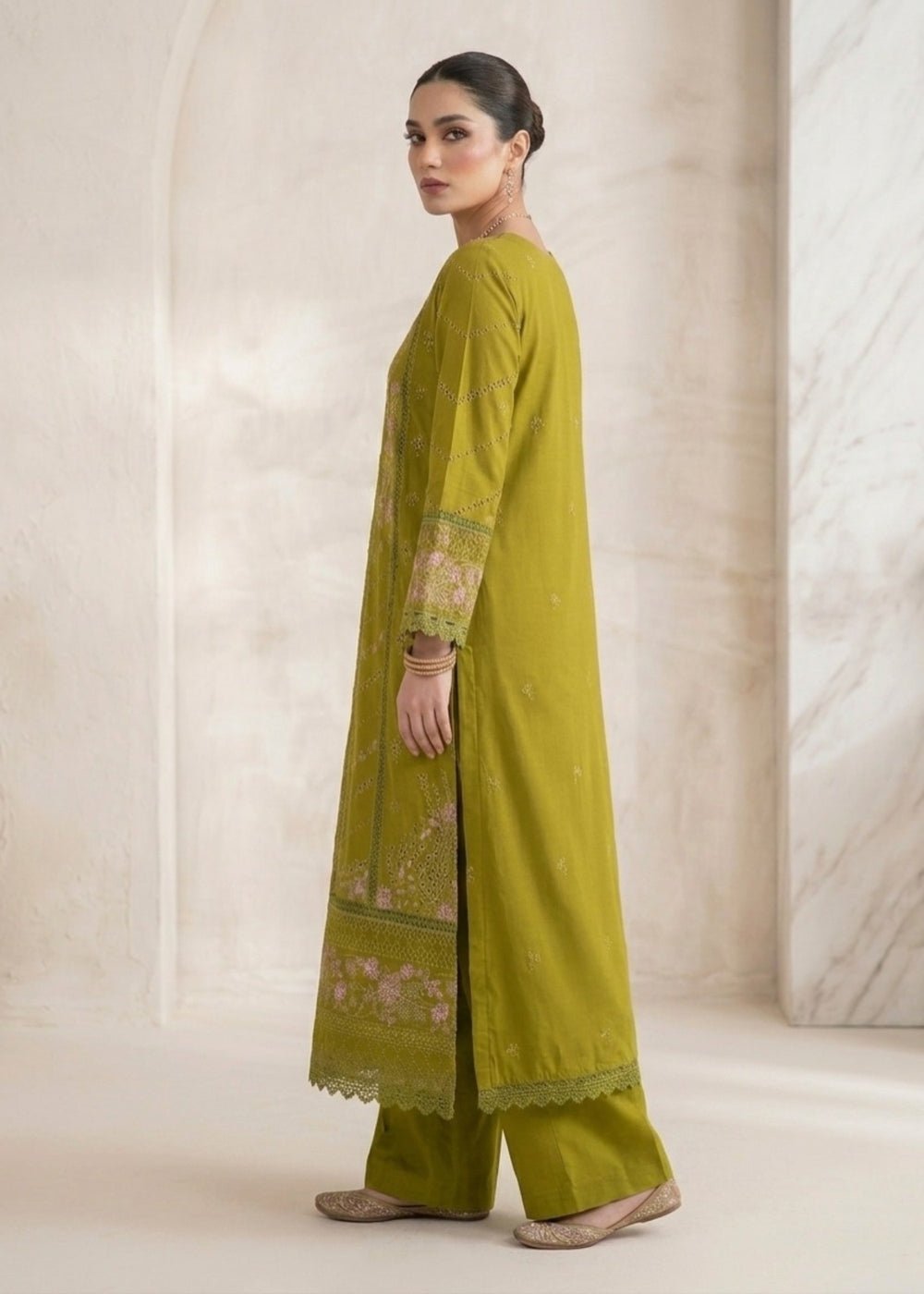 Diara Couture | Eid Lawn 26 | LAWN - LP-07-Brand:Diara Couture-Type:Ladies Clothes-Mehndi Green-Lawn-House of Maryam- Buy in UK, USA