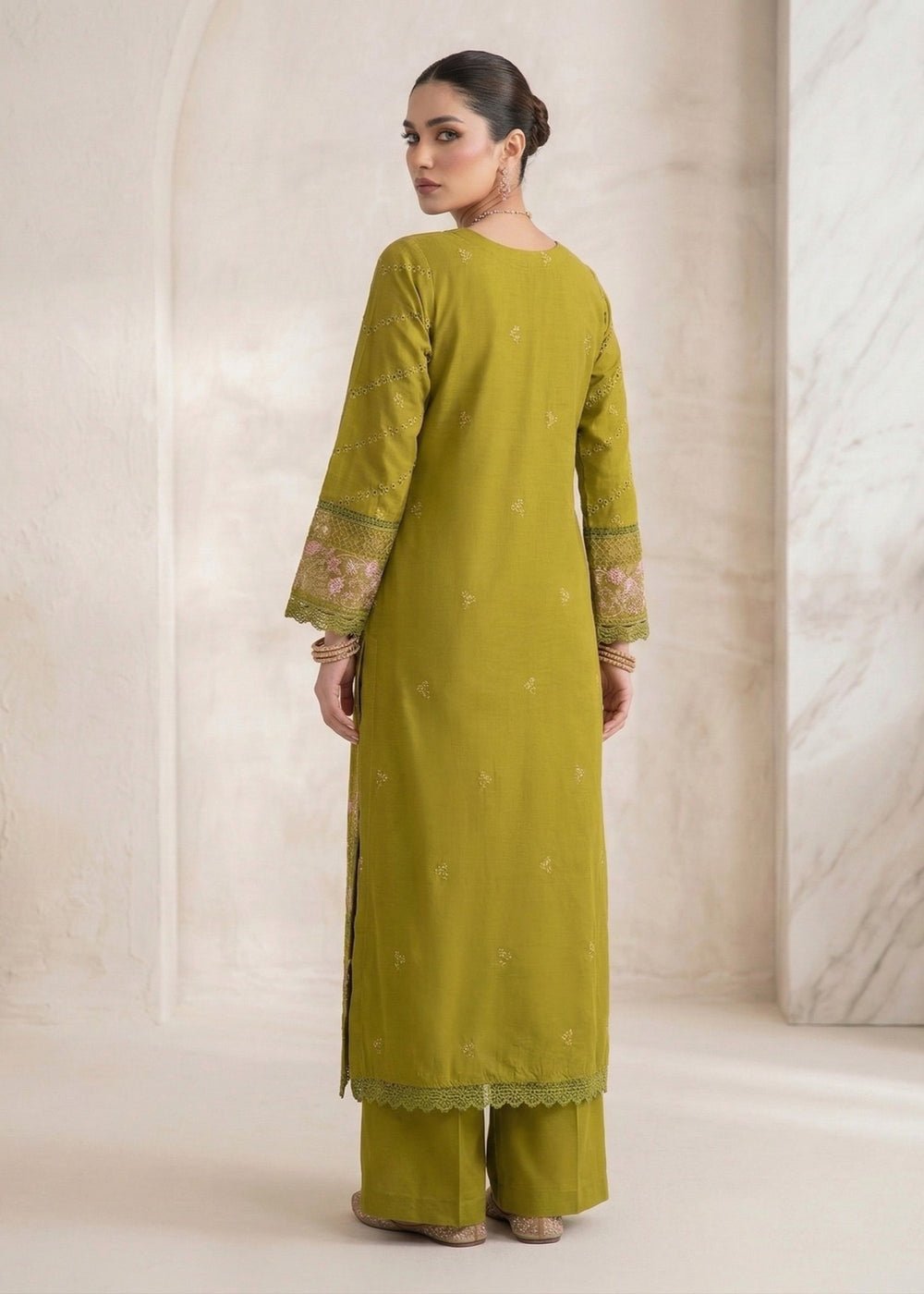 Diara Couture | Eid Lawn 26 | LAWN - LP-07-Brand:Diara Couture-Type:Ladies Clothes-Mehndi Green-Lawn-House of Maryam- Buy in UK, USA