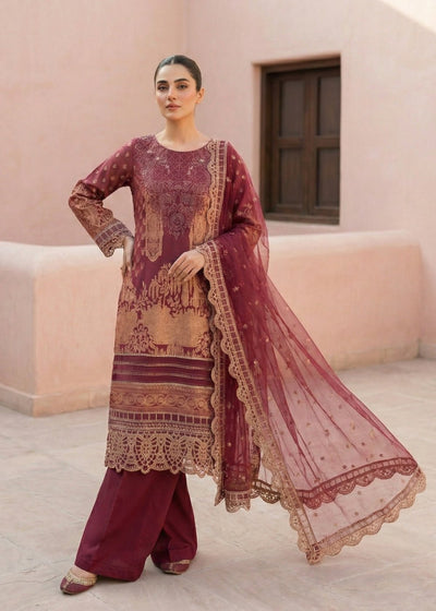 Diara Couture | Eid Lawn 26 | MIRAAJ - LAWN-18-Brand:Diara Couture-Type:Ladies Clothes-Coral Brown-Lawn-House of Maryam- Buy in UK, USA