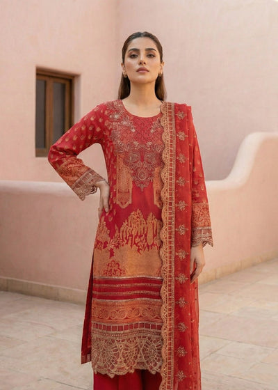 Diara Couture | Eid Lawn 26 | MIRAAJ - LAWN-18-Brand:Diara Couture-Type:Ladies Clothes-Red-Lawn-House of Maryam- Buy in UK, USA