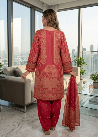 Diara Couture | Eid Lawn 26 | NAISHA - ZD-23-Brand:Diara Couture-Type:Ladies Clothes-Red-Jacquard-House of Maryam- Buy in UK, USA