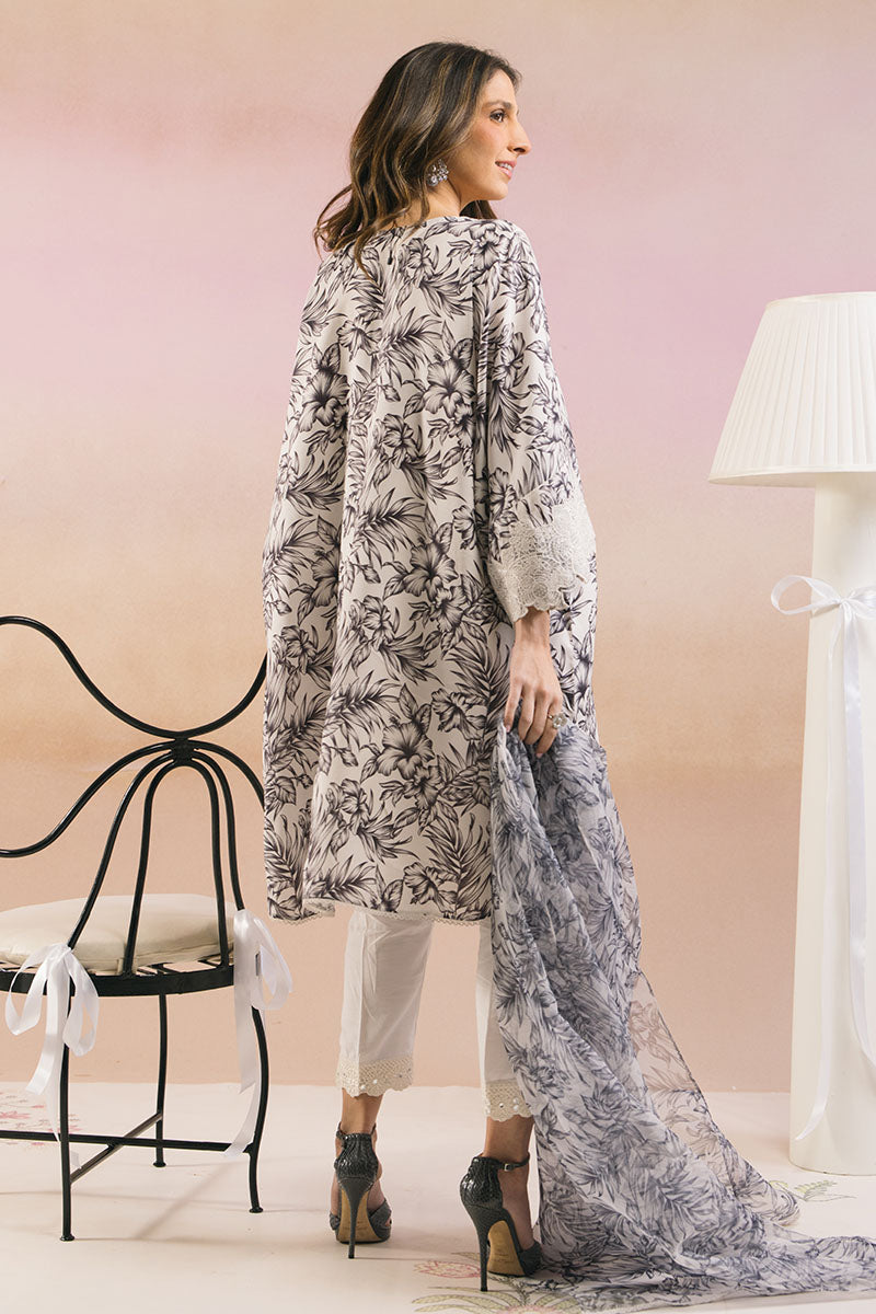 Cross Stitch | Exclusive Pret | Smokey White -2PC (Shirt & Dupatta)-6
