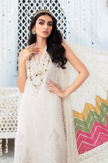 Maria B | Luxury Collection | EL-22-10-Off White -  Maria B Ladies Clothes - Original Designer Dress - House of Maryam