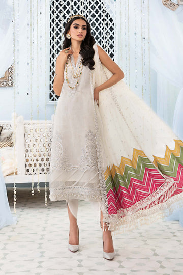 Maria B | Luxury Collection | EL-22-10-Off White -  Maria B Ladies Clothes - Original Designer Dress - House of Maryam