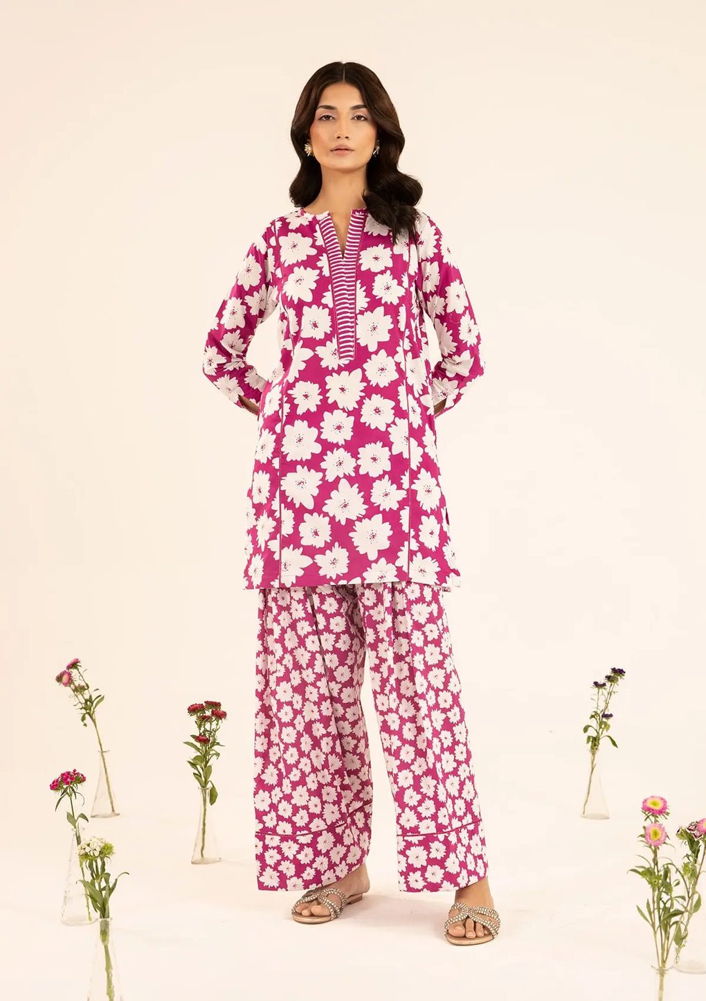 Elaf Premium | Pret 25 | EPT-02 IVERA-Brand:Elaf Premium-Type:Ladies Clothes-Magenta-Lawn-House of Maryam- Buy in UK, USA