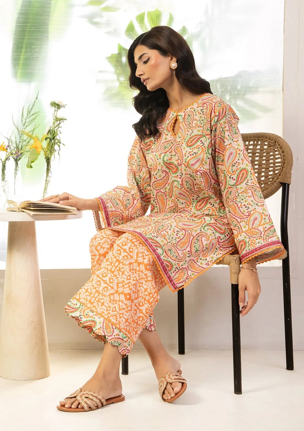 Elaf Premium | Pret 25 | EPT-05 BELA-Brand:Elaf Premium-Type:Ladies Clothes-Peach-Lawn-House of Maryam- Buy in UK, USA