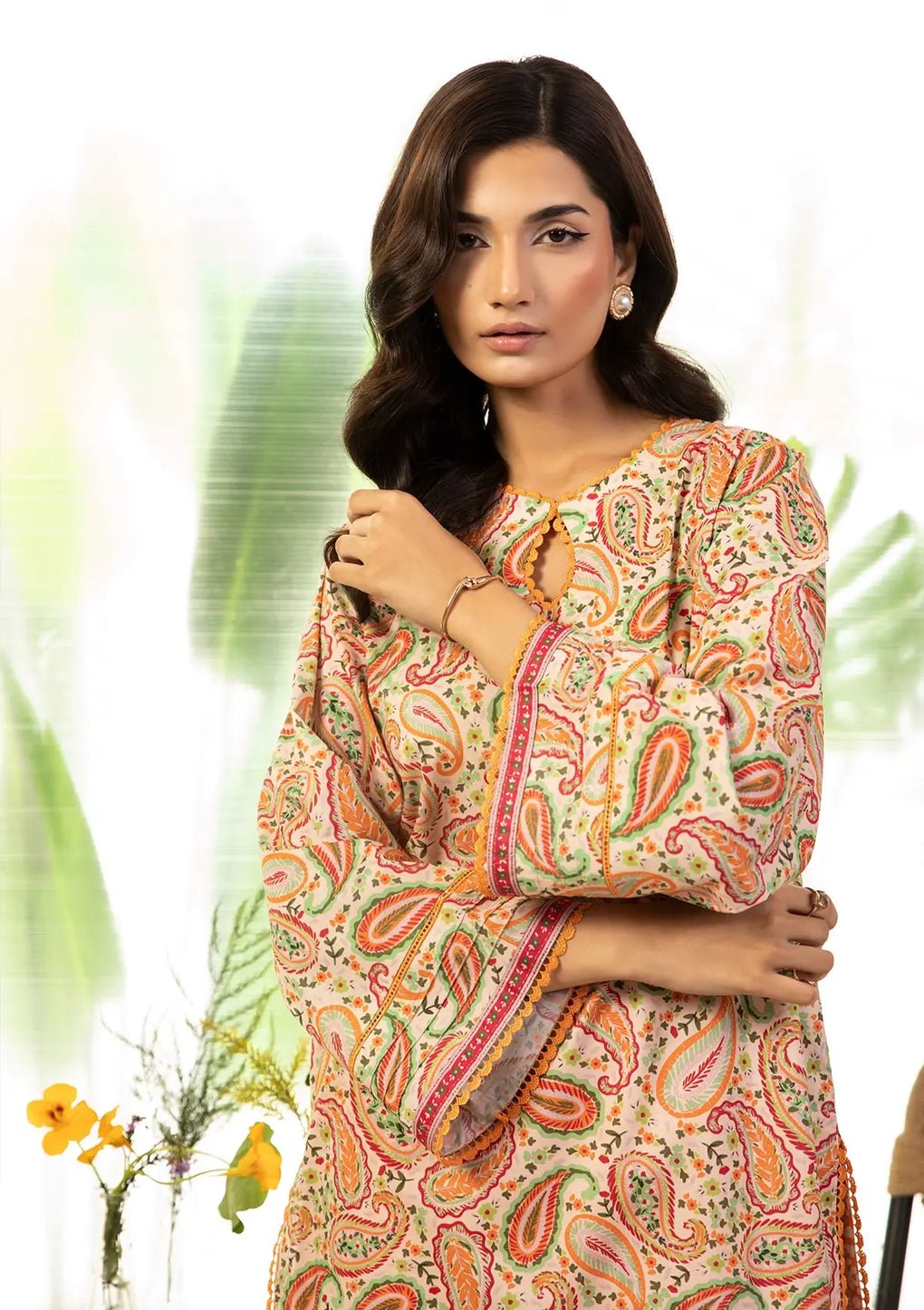 Elaf Premium | Pret 25 | EPT-05 BELA-Brand:Elaf Premium-Type:Ladies Clothes-Peach-Lawn-House of Maryam- Buy in UK, USA