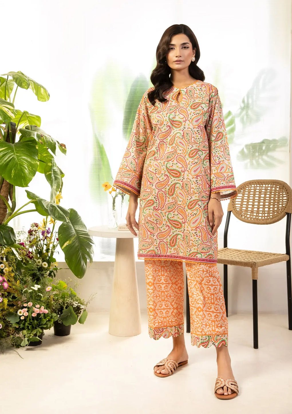 Elaf Premium | Pret 25 | EPT-05 BELA-Brand:Elaf Premium-Type:Ladies Clothes-Peach-Lawn-House of Maryam- Buy in UK, USA