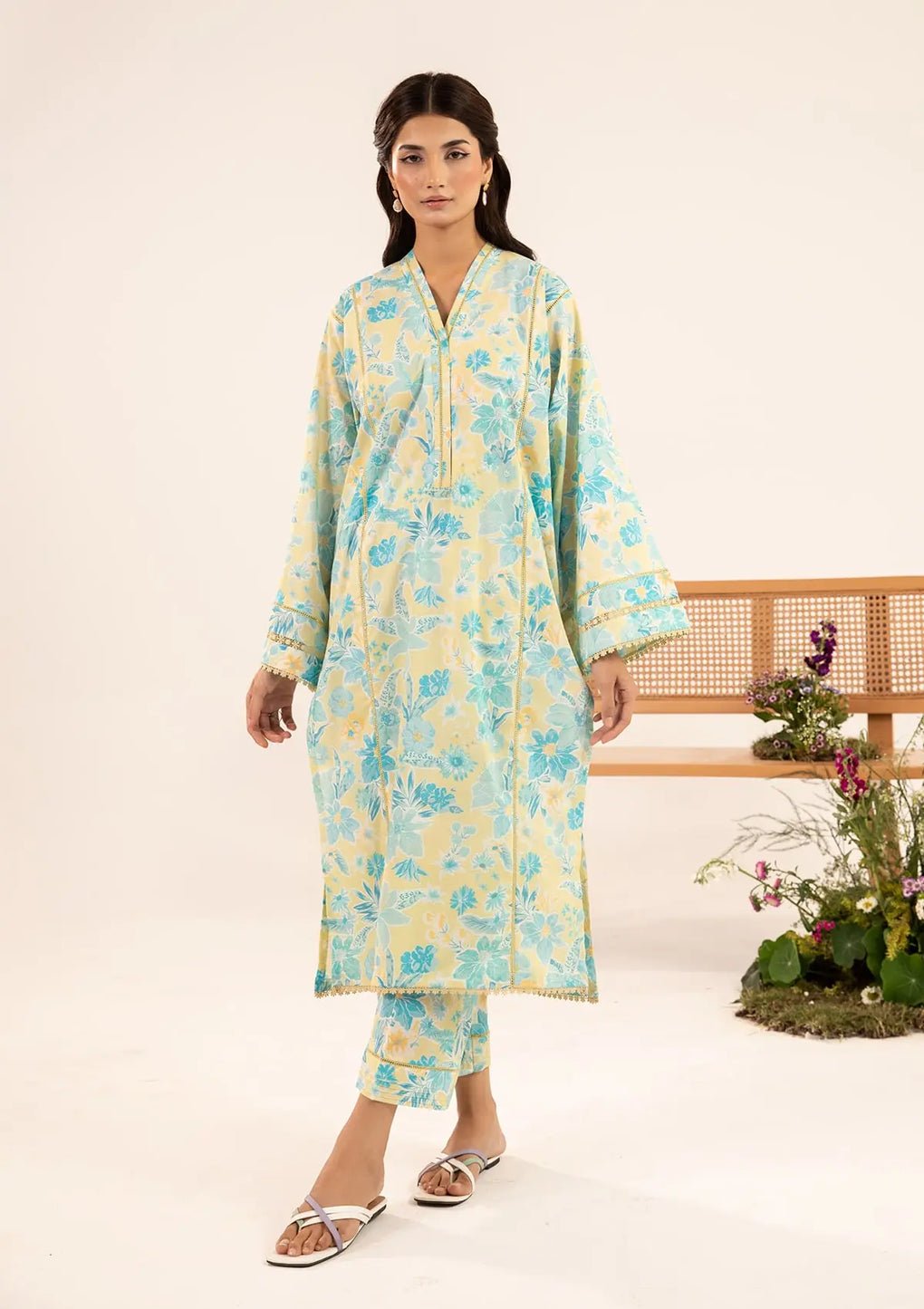 Elaf Premium | Pret 25 | EPT-06 FIONA-Brand:Elaf Premium-Type:Ladies Clothes-Pale Yellow-Lawn-House of Maryam- Buy in UK, USA