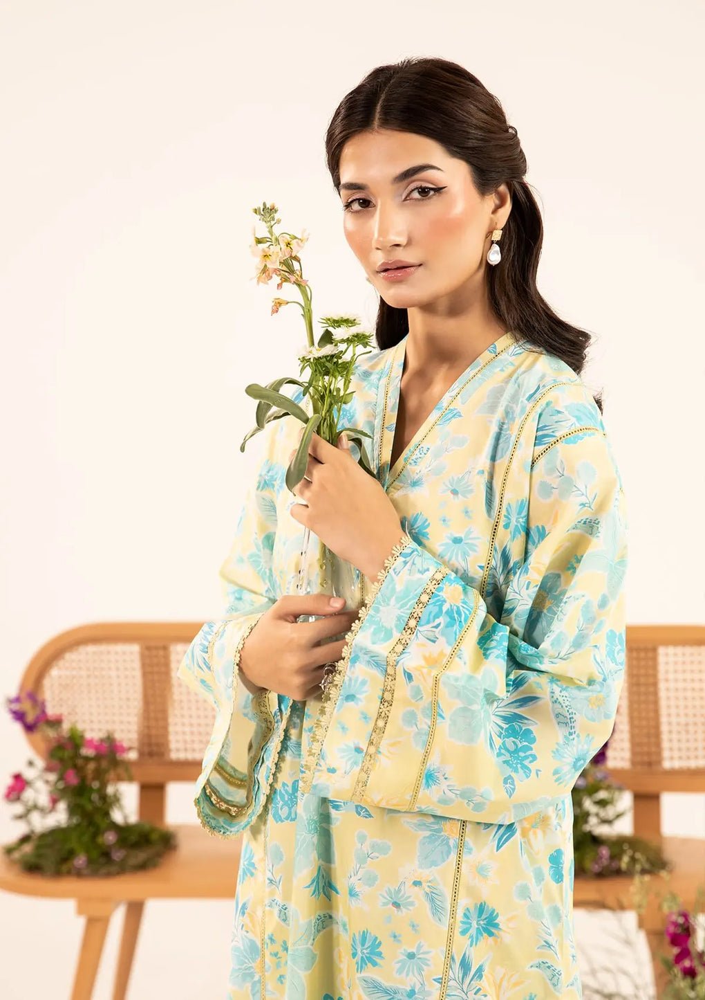 Elaf Premium | Pret 25 | EPT-06 FIONA-Brand:Elaf Premium-Type:Ladies Clothes-Pale Yellow-Lawn-House of Maryam- Buy in UK, USA
