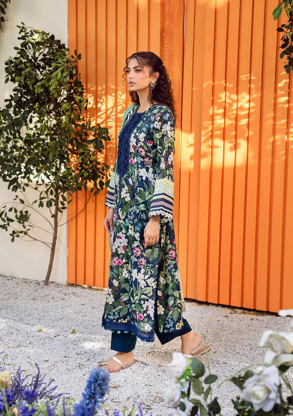 Elaf Premium | Prints 25 | EPS-1A MEADOW MUSE-Brand:Elaf Premium-Type:Ladies Clothes-Navy Blue-Lawn-House of Maryam- Buy in UK, USA