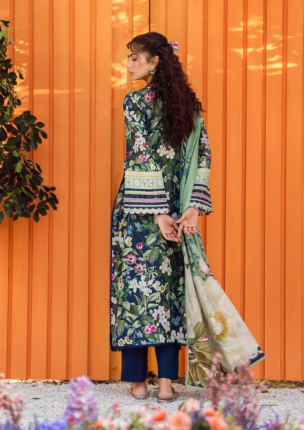 Elaf Premium | Prints 25 | EPS-1A MEADOW MUSE-Brand:Elaf Premium-Type:Ladies Clothes-Navy Blue-Lawn-House of Maryam- Buy in UK, USA