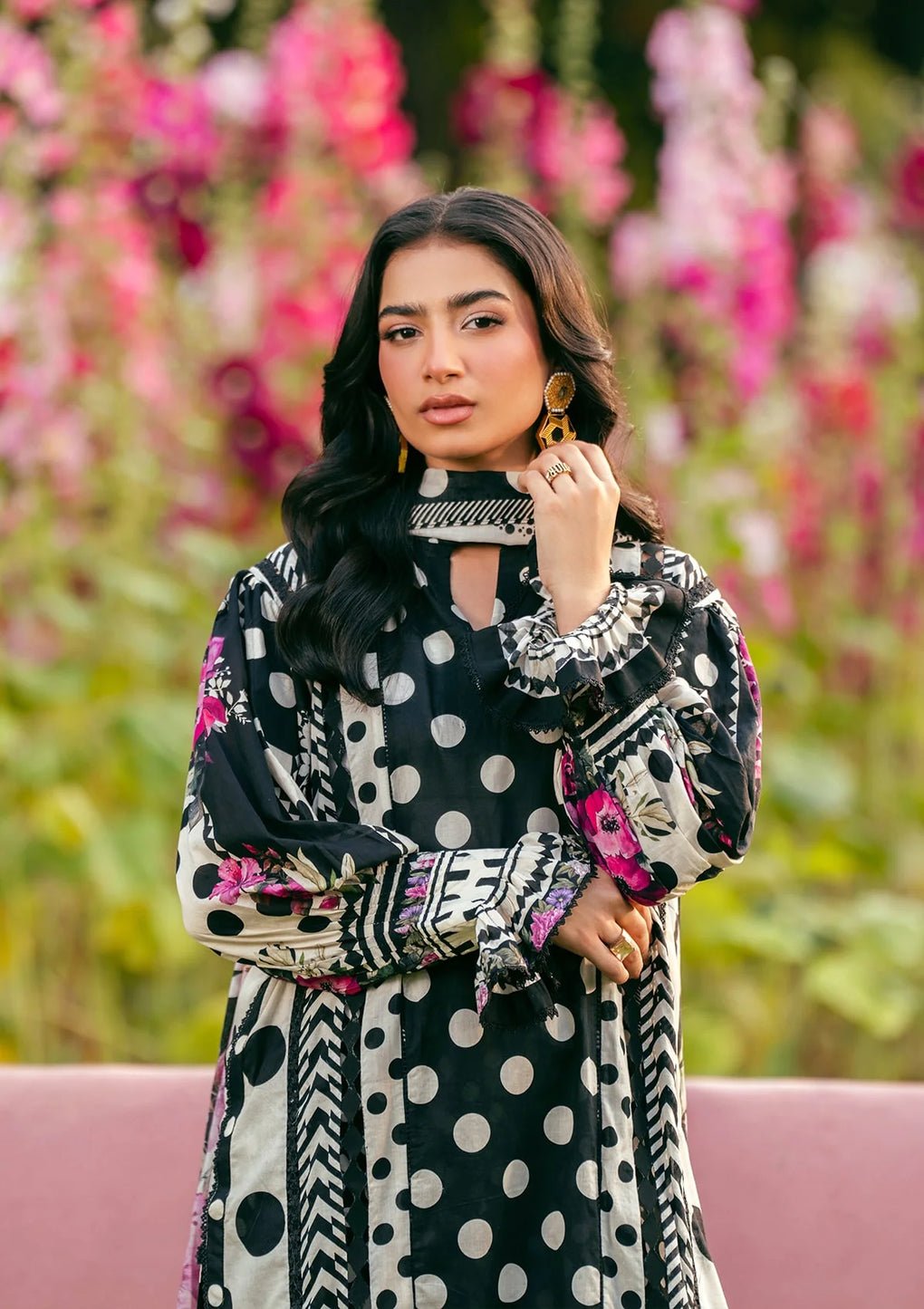 Elaf Premium | Prints 25 | EPS-2B MYSTIC NOIR-Brand:Elaf Premium-Type:Ladies Clothes-Black-Lawn-House of Maryam- Buy in UK, USA