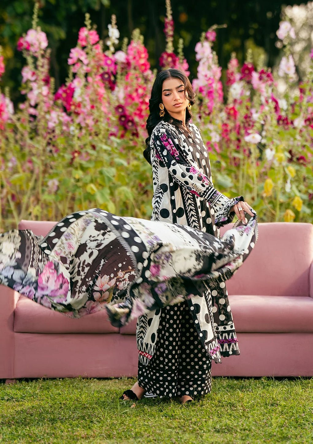 Elaf Premium | Prints 25 | EPS-2B MYSTIC NOIR-Brand:Elaf Premium-Type:Ladies Clothes-Black-Lawn-House of Maryam- Buy in UK, USA