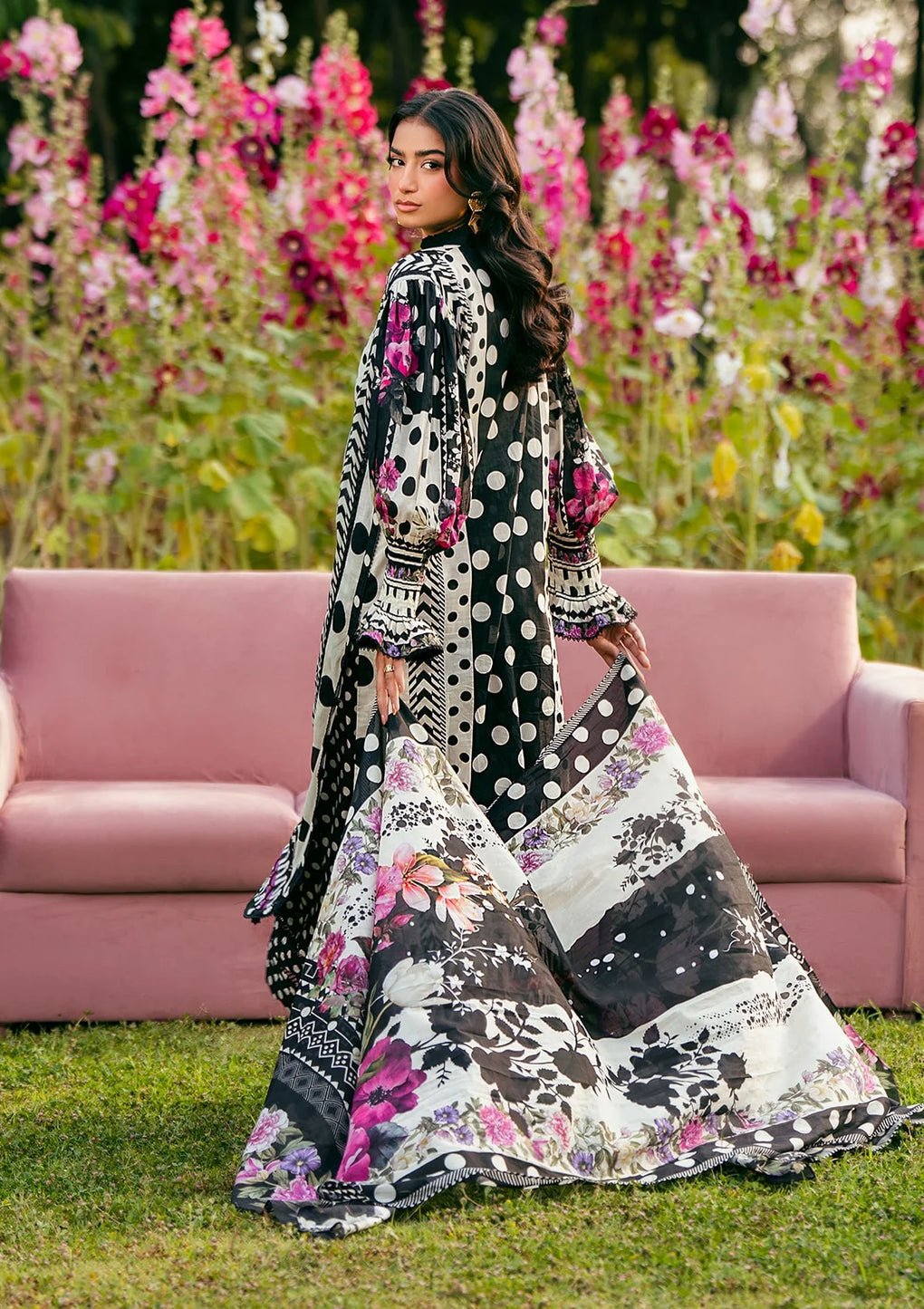 Elaf Premium | Prints 25 | EPS-2B MYSTIC NOIR-Brand:Elaf Premium-Type:Ladies Clothes-Black-Lawn-House of Maryam- Buy in UK, USA