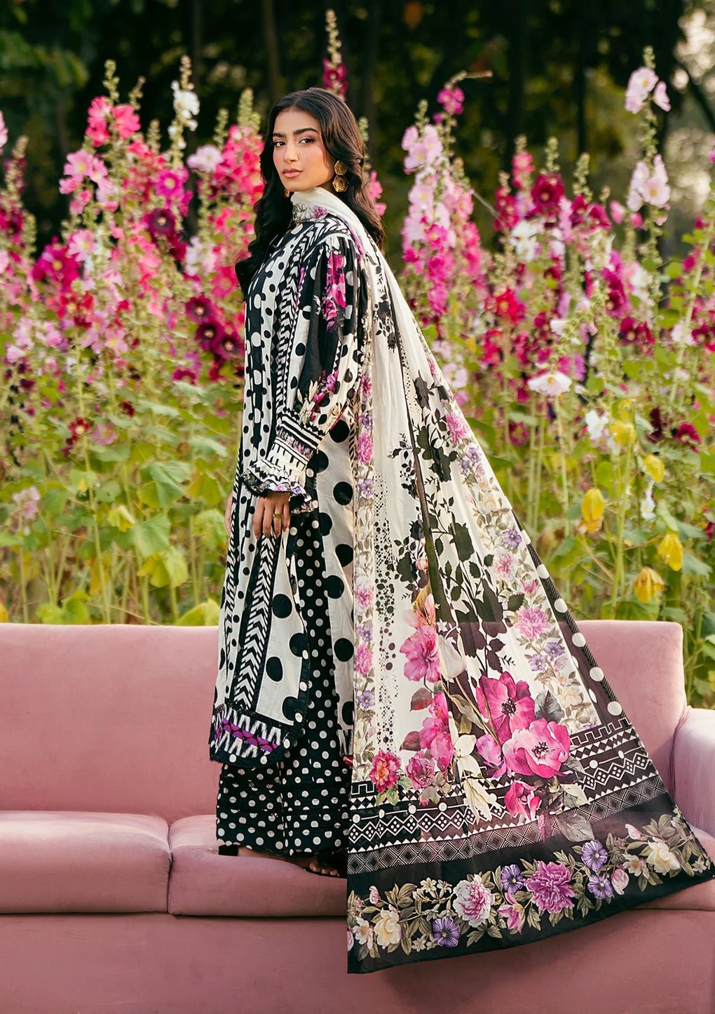 Elaf Premium | Prints 25 | EPS-2B MYSTIC NOIR-Brand:Elaf Premium-Type:Ladies Clothes-Black-Lawn-House of Maryam- Buy in UK, USA