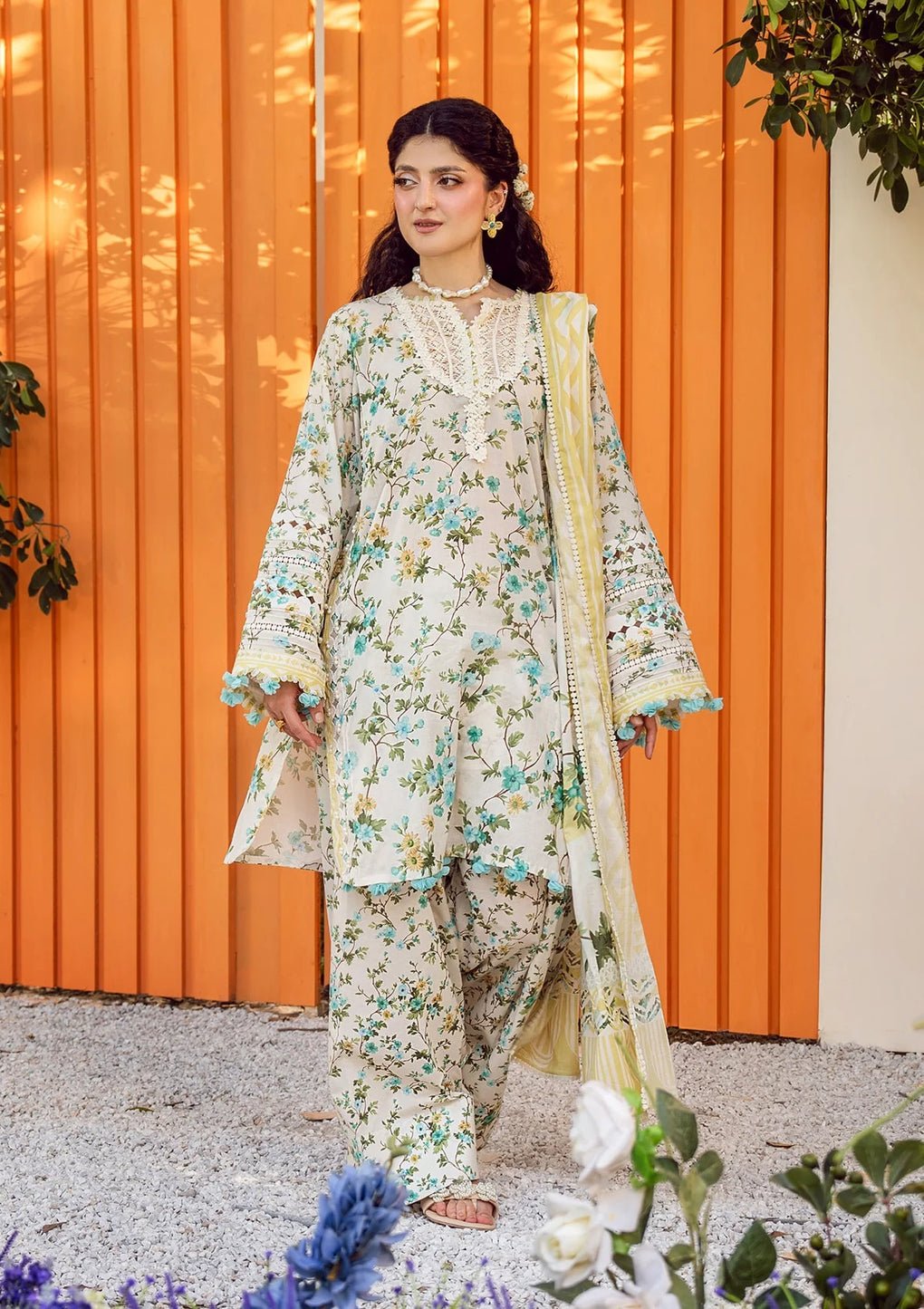 Elaf Premium | Prints 25 | EPS-3A IVORY WHISPERS-Brand:Elaf Premium-Type:Ladies Clothes-Off White-Lawn-House of Maryam- Buy in UK, USA