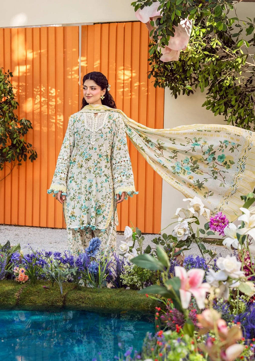 Elaf Premium | Prints 25 | EPS-3A IVORY WHISPERS-Brand:Elaf Premium-Type:Ladies Clothes-Off White-Lawn-House of Maryam- Buy in UK, USA